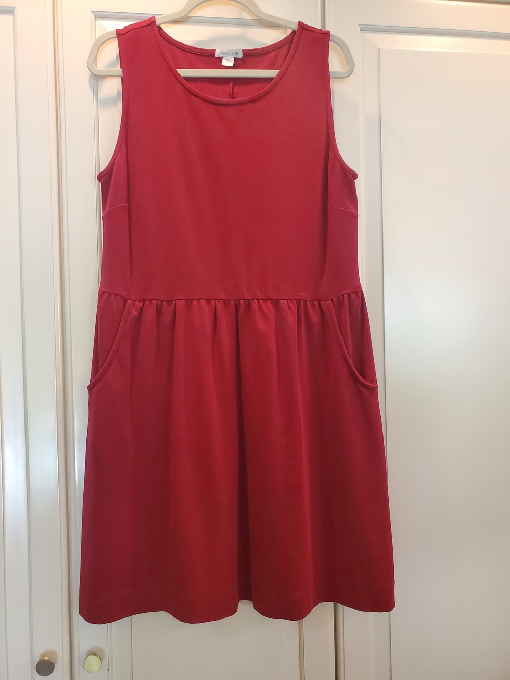 Garnet Hill Pocket Dress in Brick Red